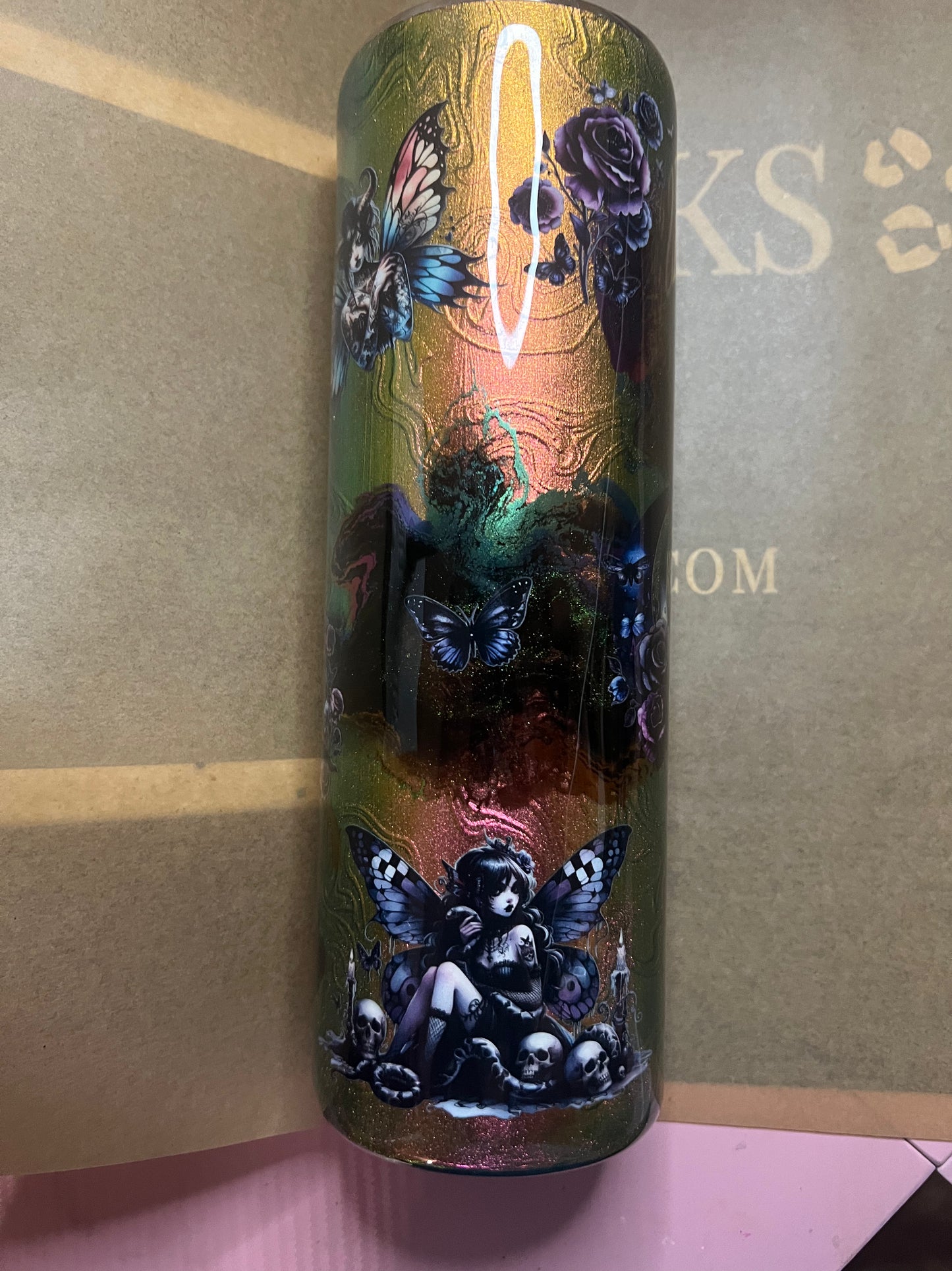 30oz Skinny Color Shift Fairies and Butterflies