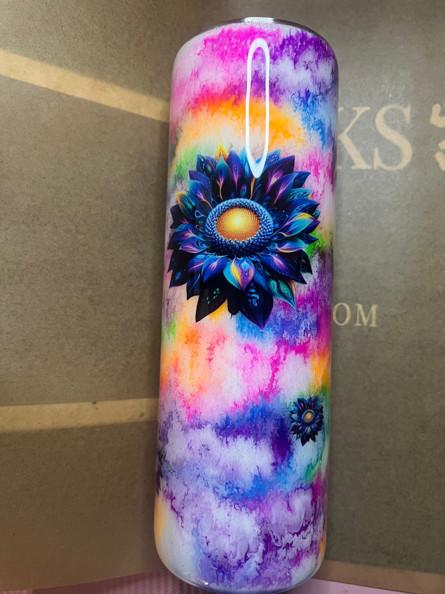 35oz Skinny Neon Sunflowers